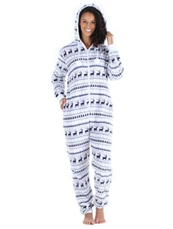 Frankie & Johnny Women's Fleece Non-Footed Onesie Loungewear Pajamas