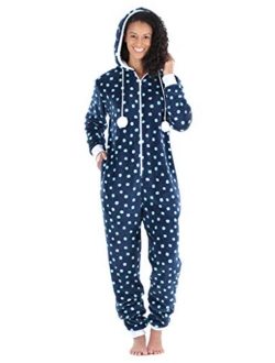 Frankie & Johnny Women's Fleece Non-Footed Onesie Loungewear Pajamas