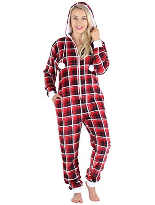 Frankie & Johnny Women's Fleece Non-Footed Onesie Loungewear Pajamas