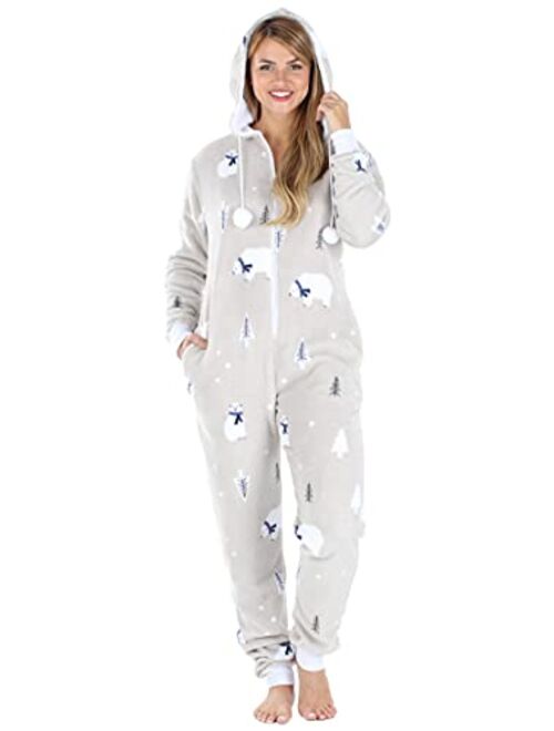 Frankie & Johnny Women's Fleece Non-Footed Onesie Loungewear Pajamas