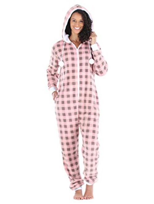 Frankie & Johnny Women's Fleece Non-Footed Onesie Loungewear Pajamas