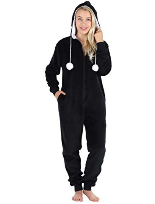 Frankie & Johnny Women's Fleece Non-Footed Onesie Loungewear Pajamas