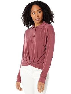 Sandwash Twist-Front Shirt