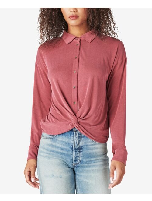 Lucky Brand Sandwash Twist-Front Shirt