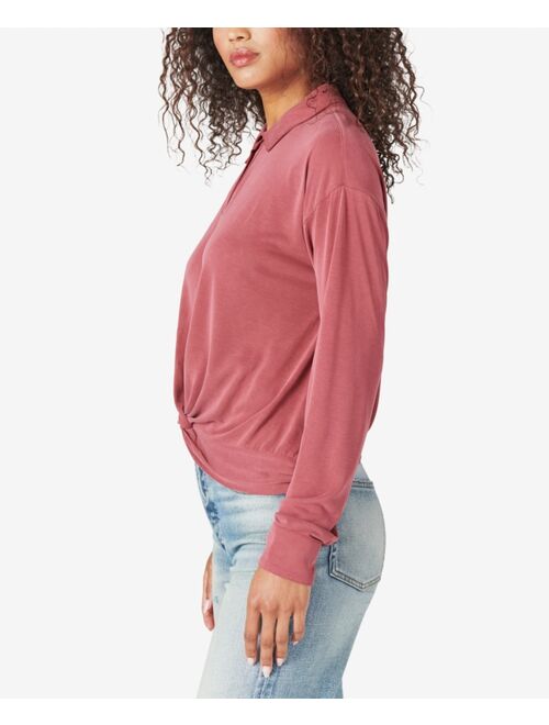 Lucky Brand Sandwash Twist-Front Shirt