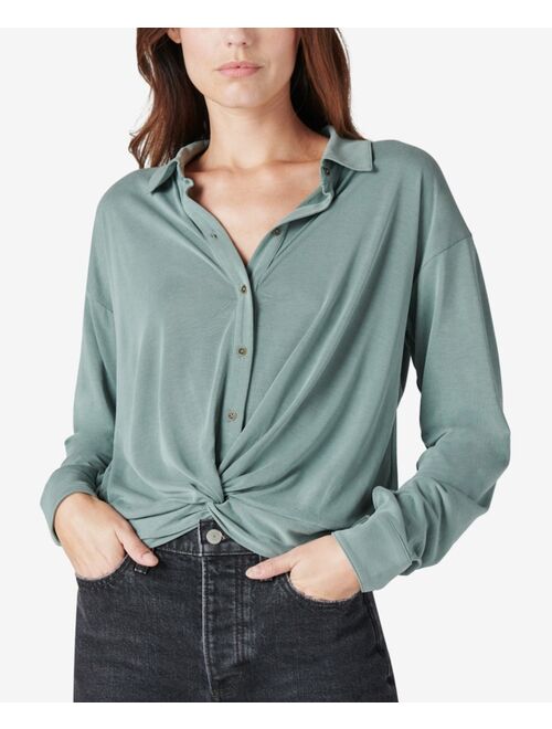 Lucky Brand Sandwash Twist-Front Shirt