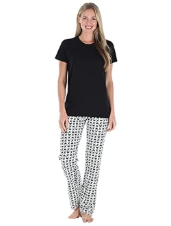 Frankie & Johnny Women's Loungewear T-Shirt and Bottoms Pajama Set