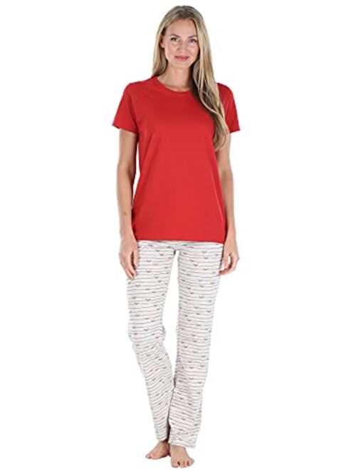 Frankie & Johnny Women's Loungewear T-Shirt and Bottoms Pajama Set