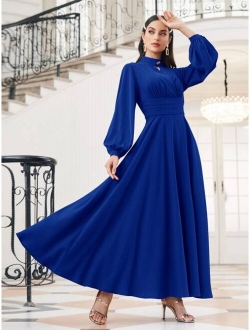 Choker Neck Bishop Sleeve Dress