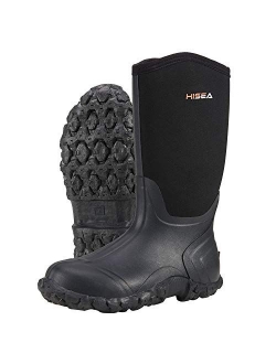 Men's Mid Rain Boots Waterproof Rubber Boots for Men Muck Mud Boots Outdoor