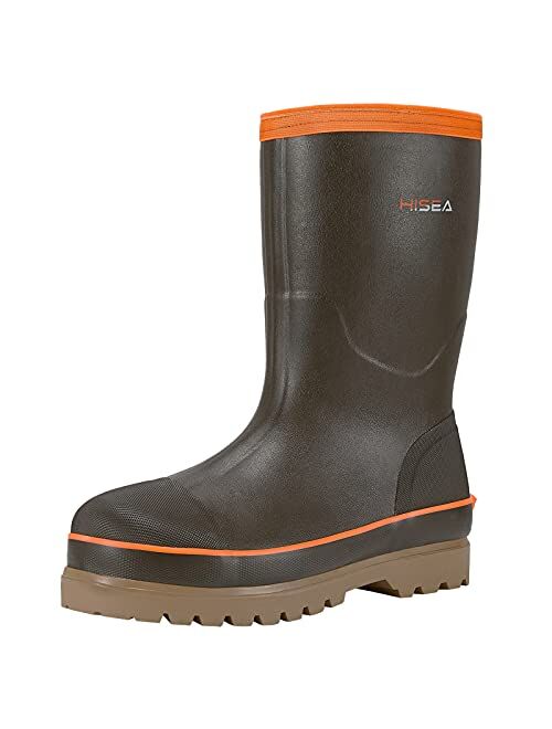 HISEA Rain Boots for Men Rubber Boots Muck Mud Boots Hunting Shoes Outdoor