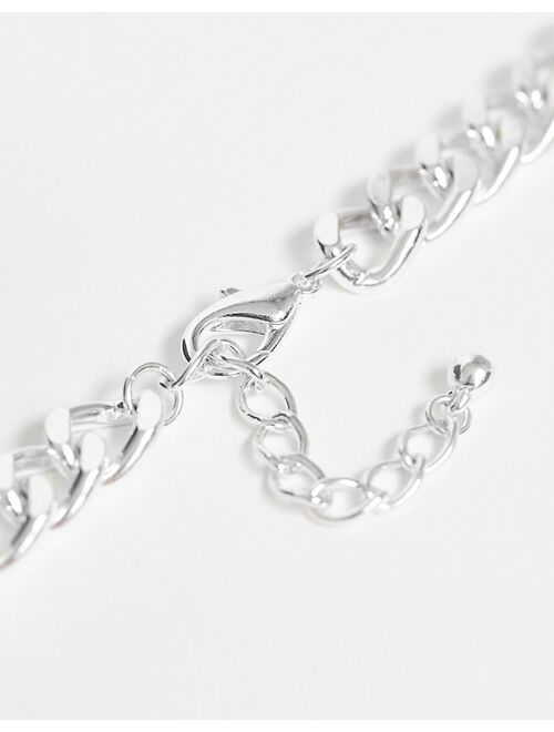 ASOS DESIGN short chunky chain in silver tone