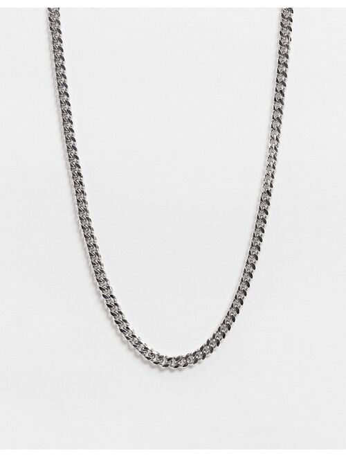 ASOS DESIGN short slim 4mm neckchain in silver tone