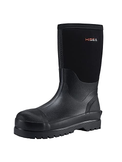 Men's Rain Boots Waterproof Muck Mud Boots Insulated Rubber Boot