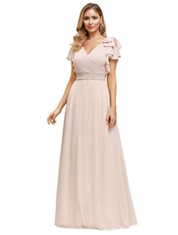 Women's A-Line Wedding Bridesmaid Dress Long Formal Dress 7709