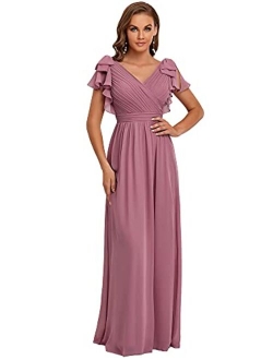 Women's A-Line Wedding Bridesmaid Dress Long Formal Dress 7709