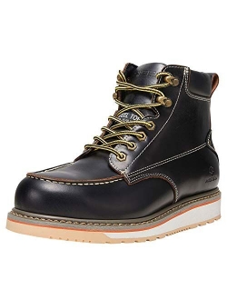 Work Boots for Men Soft/Steel Toe Boots Breathable EH and Water/Slip Resistant Men's Boots