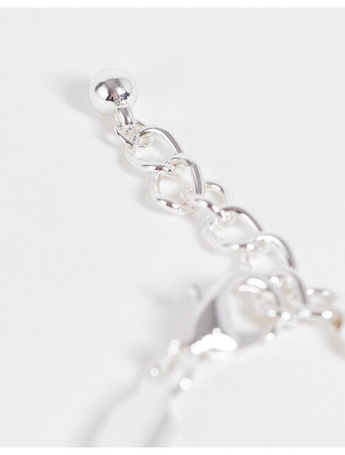 ASOS DESIGN chain bracelet with flat links in real silver plate