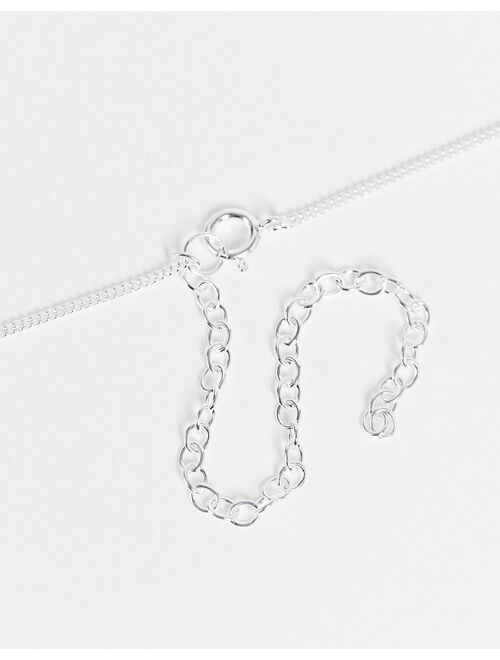 ASOS DESIGN sterling silver neckchain with minimal disc pendant in silver