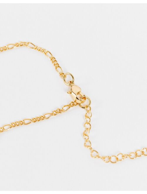 ASOS DESIGN neckchain with vitruvian pendant in 14k gold plate