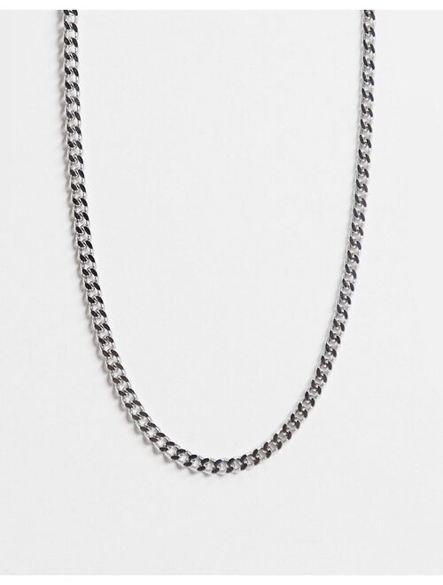 ASOS DESIGN stainless steel short slim 4mm neckchain in silver tone