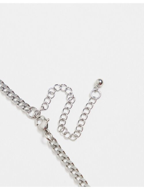 ASOS DESIGN stainless steel short slim 4mm neckchain in silver tone