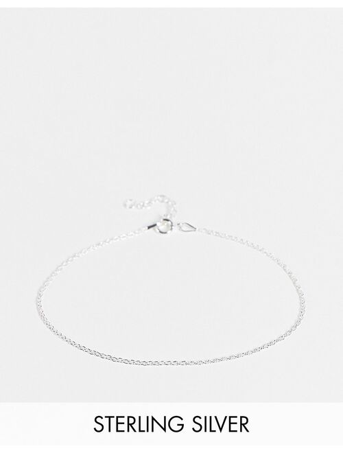 ASOS DESIGN sterling silver rope chain bracelet in silver