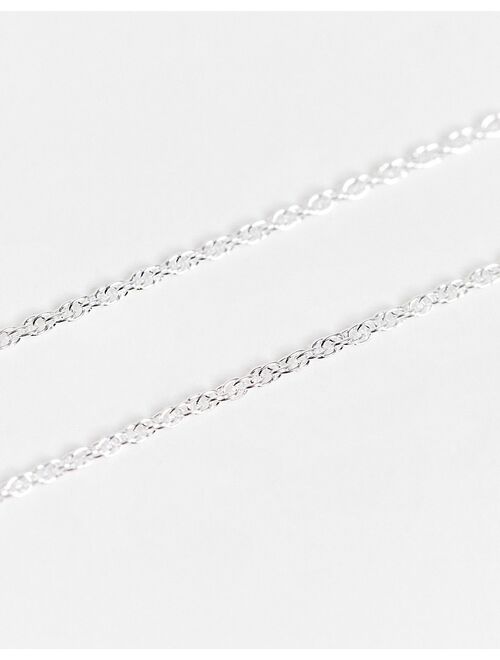 ASOS DESIGN sterling silver rope chain bracelet in silver