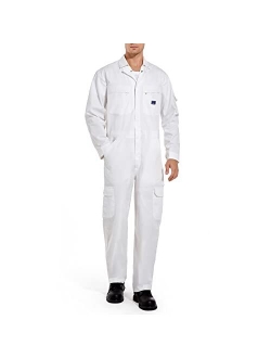 Men's Long Sleeve Coverall Big-Tall Work Jumpsuit Construction Pants