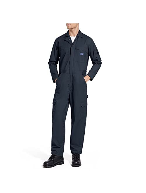 HISEA Men's Long Sleeve Coverall Big-Tall Work Jumpsuit Construction Pants