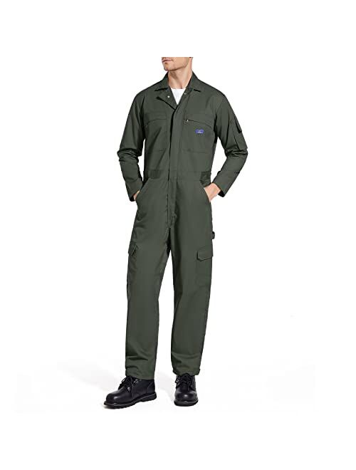 HISEA Men's Long Sleeve Coverall Big-Tall Work Jumpsuit Construction Pants