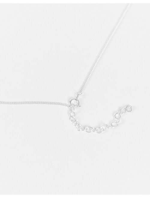 ASOS DESIGN sterling silver neckchain with mini dogtag pendant