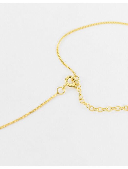 ASOS DESIGN sterling silver neckchain with alien pendant in 14k gold plate