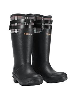 Rain Boots for Women Waterproof Rubber Riding Boots Insulated Muck Mud Boots Wellies for Working Gardening Fishing Hiking Outdoor