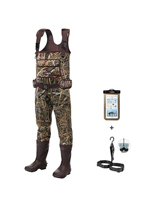 HISEA Chest Waders Neoprene Duck Hunting Waders for Men with 600G Insulated Boot Waterproof Camo Bootfoot Fishing Waders