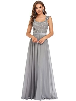 Women's A-Line Floral Lace Bridesmaid Dress Prom Party Dress 7704