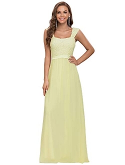 Women's A-Line Floral Lace Bridesmaid Dress Prom Party Dress 7704