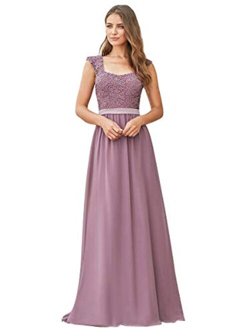 Ever-Pretty Women's A-Line Floral Lace Bridesmaid Dress Prom Party Dress 7704