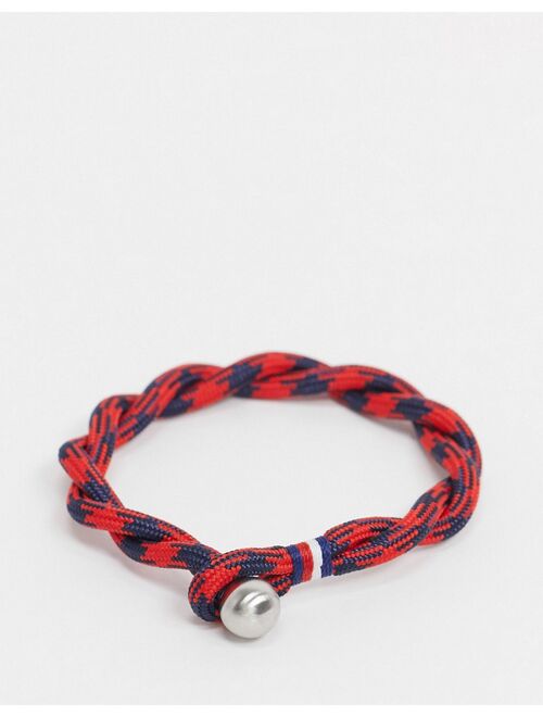 Tommy Hilfiger woven bracelet in red & navy