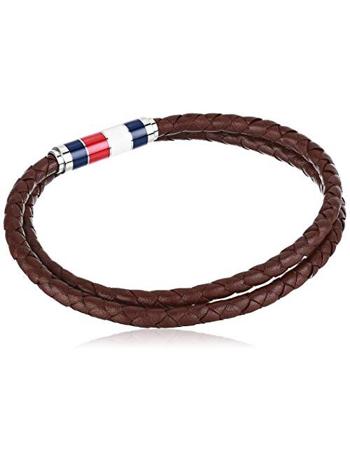 Tommy Hilfiger Men's Jewelry Leather Double Wrap Bracelet