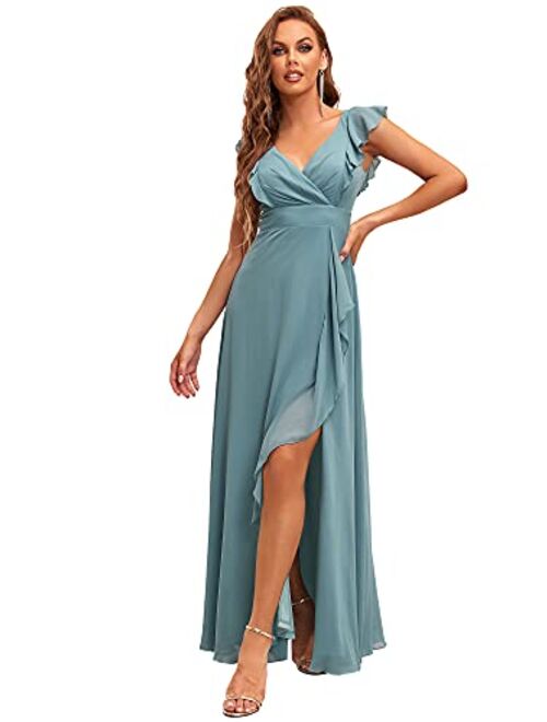 Ever-Pretty Women's Spilt Side Sleeveless Chiffon Long Bridesmaid Dress 0208