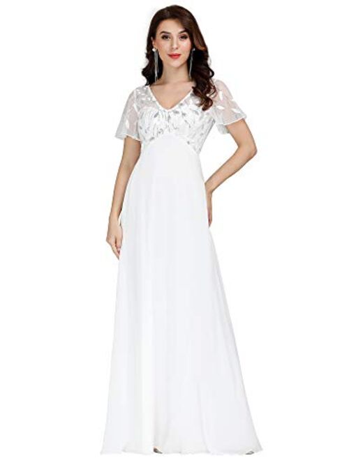 Ever-Pretty Women's A-Line Sweetheart Illusion Embroidered Maxi Party Evening Dress 7706