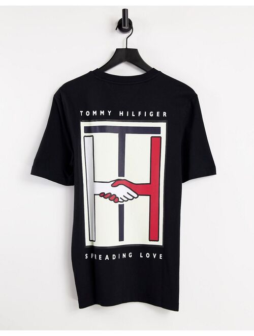 Tommy Hilfiger One Planet capsule unisex back print t-shirt in black