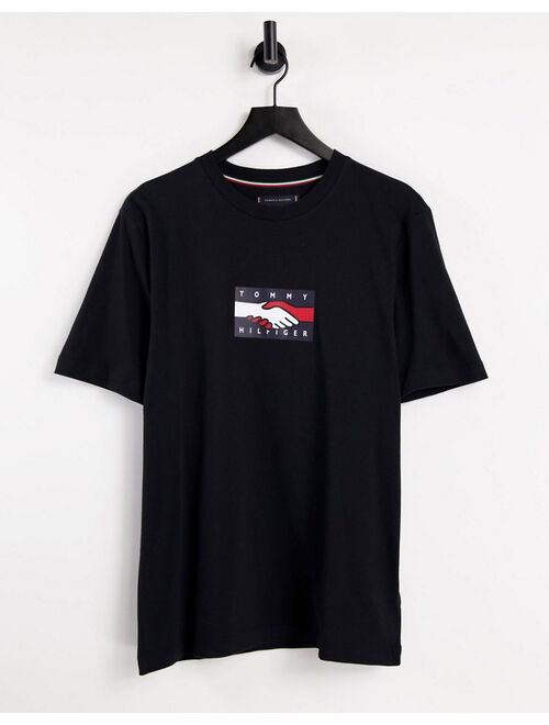 Tommy Hilfiger One Planet capsule unisex back print t-shirt in black