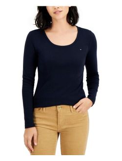 Scoop-Neck Long-Sleeve Top