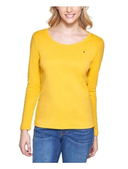 Scoop-Neck Long-Sleeve Top