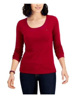 Scoop-Neck Long-Sleeve Top