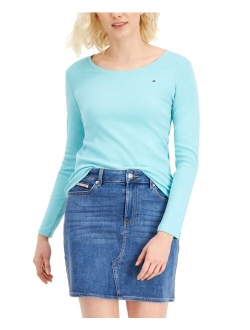 Scoop-Neck Long-Sleeve Top