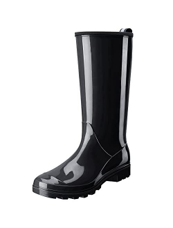 Women's Rain Boots Waterproof Garden Boots Ladies Knee High Wellies Comfort Anti-slip Outsole