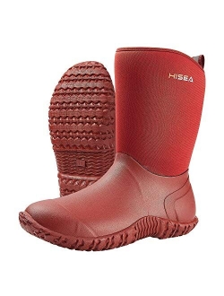 Women's Rubber Garden Boots Waterproof Insulated Yard Gardening Shoes Mid Height for Muck Mud Working Outdoor